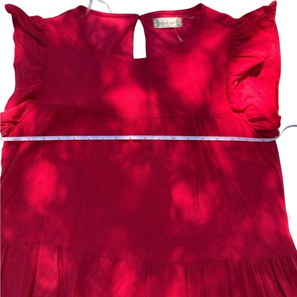 Altar’d State Red Ruffle Sleeve Dress size Medium - Picture 7 of 11